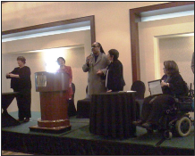 5 people giving an accessibility presentation