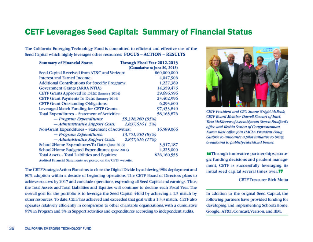 CETF Annual Report Financial Summary 2012-2013