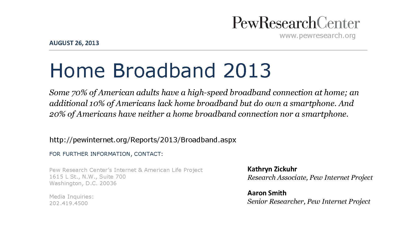 Home Broadband Pew 2013