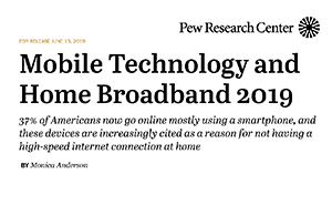Home Broadband 2019 Pew