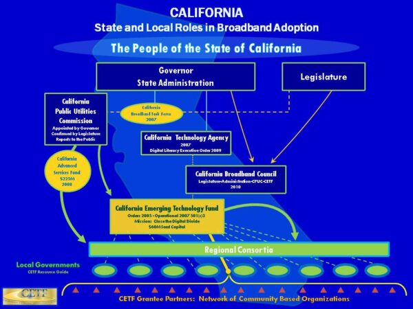 Graphic depicting Local and State Government branches in relation to braodband adoption