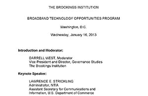 Brookings Institute Broadband Technology Opportunites Program