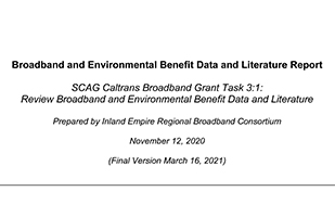 Broadband and Environmental Benefit Data and Literature Report portfolio thumbnail