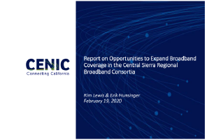 Preferred Scenario Report On Opportunities To Expand Broadband Coverage In Central Sierra Regional Broadband Consortia portfolio thumbnail